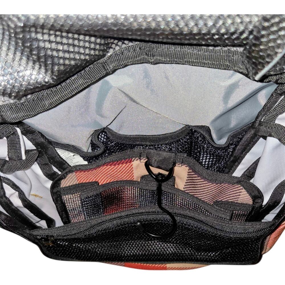 LL Bean Personal Organizer Toiletry Bag Medium Plaid Hanging Travel Shower Case - Picture 8 of 10
